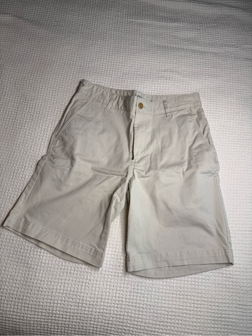Izod Beige Flat-Front Chino Shorts